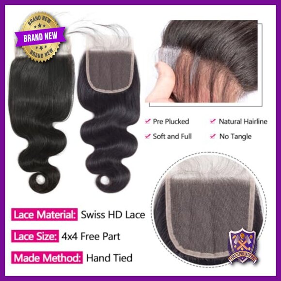 12A Brazilian Body Wave Human Hair Bundles with 4x4 HD Lace Closure main image 5